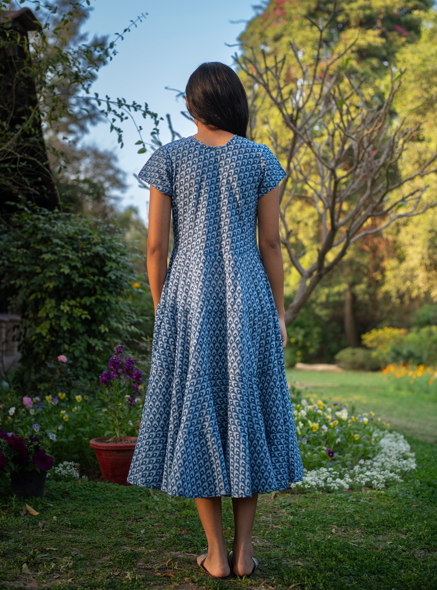 Summer Dress : Taj Blue : Voile