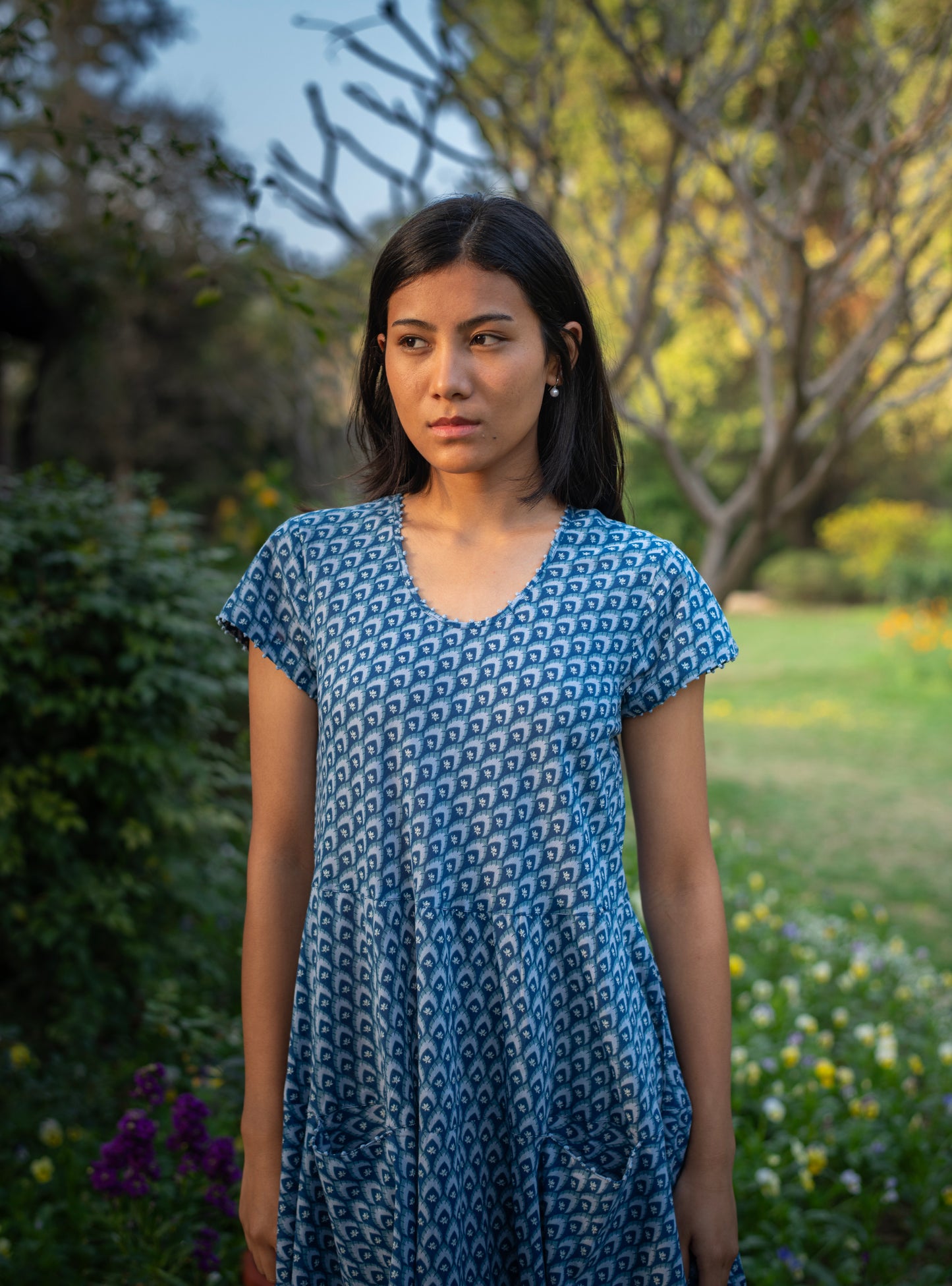 Summer Dress : Taj Blue : Voile
