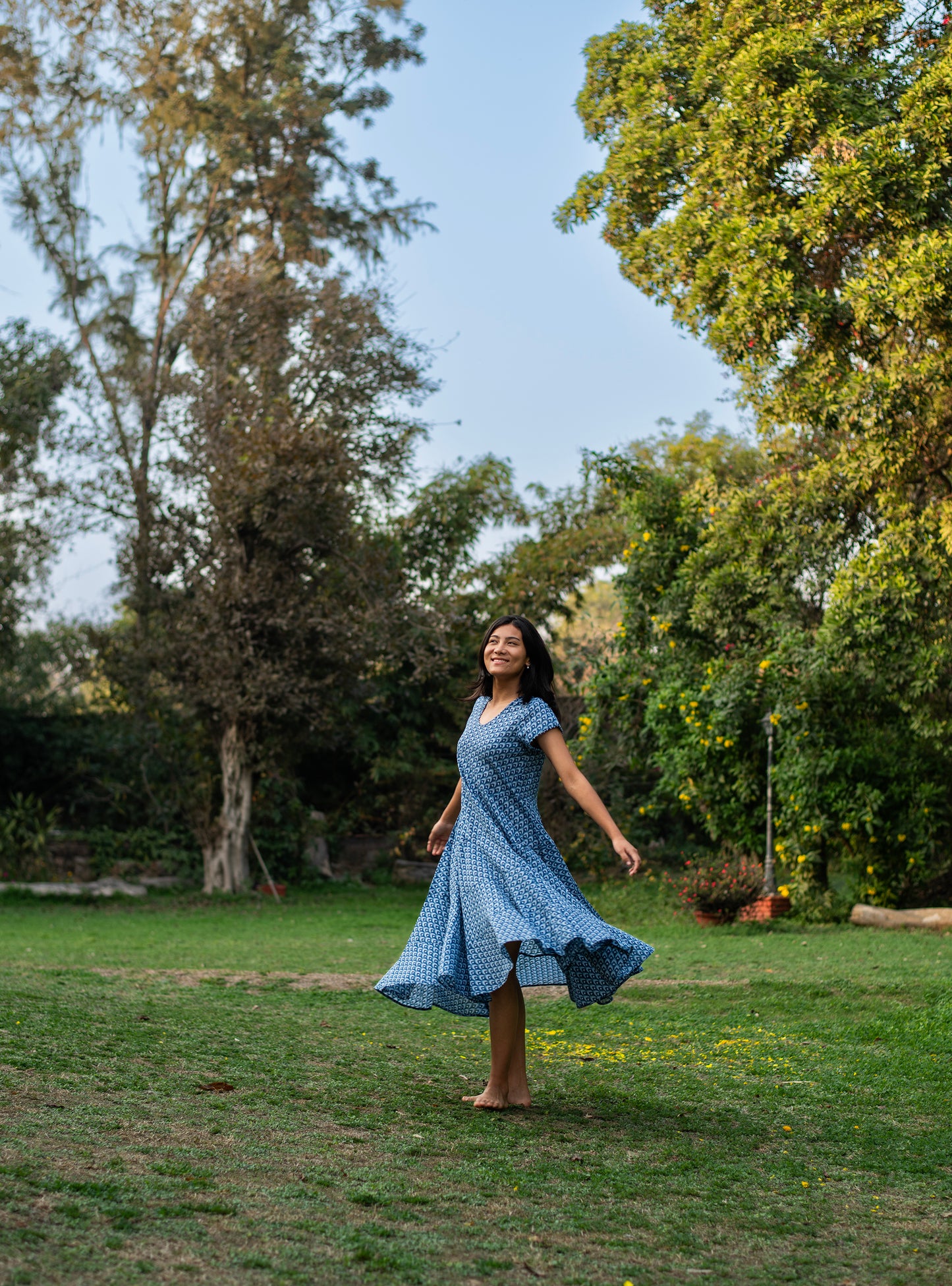 Summer Dress : Taj Blue : Voile