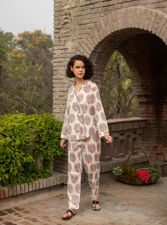 Vanessa PJ Set  : Parrot Ivory