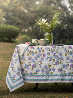 Printed Table Cloth With Extra Border :  Bougainvillea  Aster Sheeting