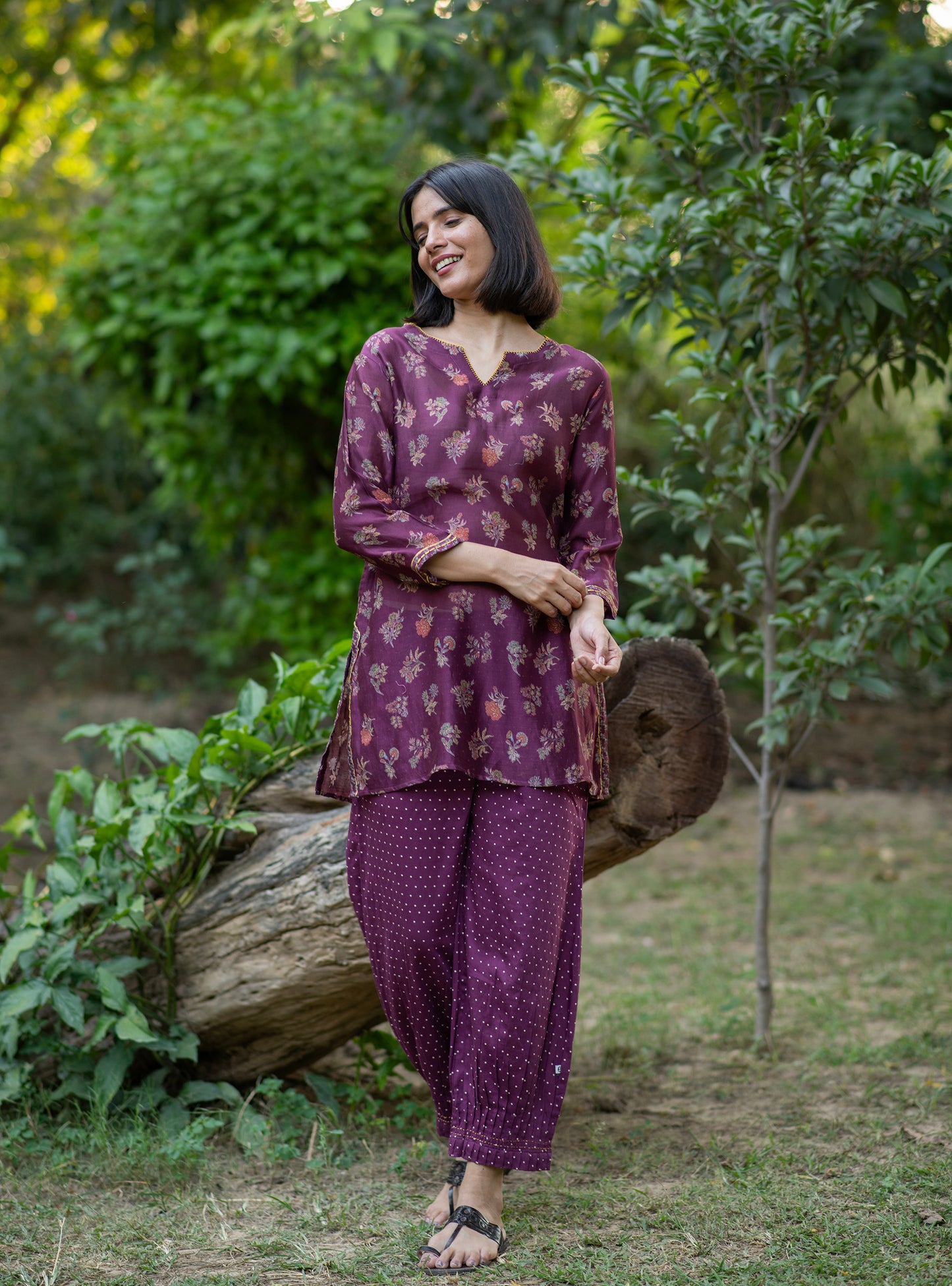 Tara Tunic  : Toile Jamun Chanderi