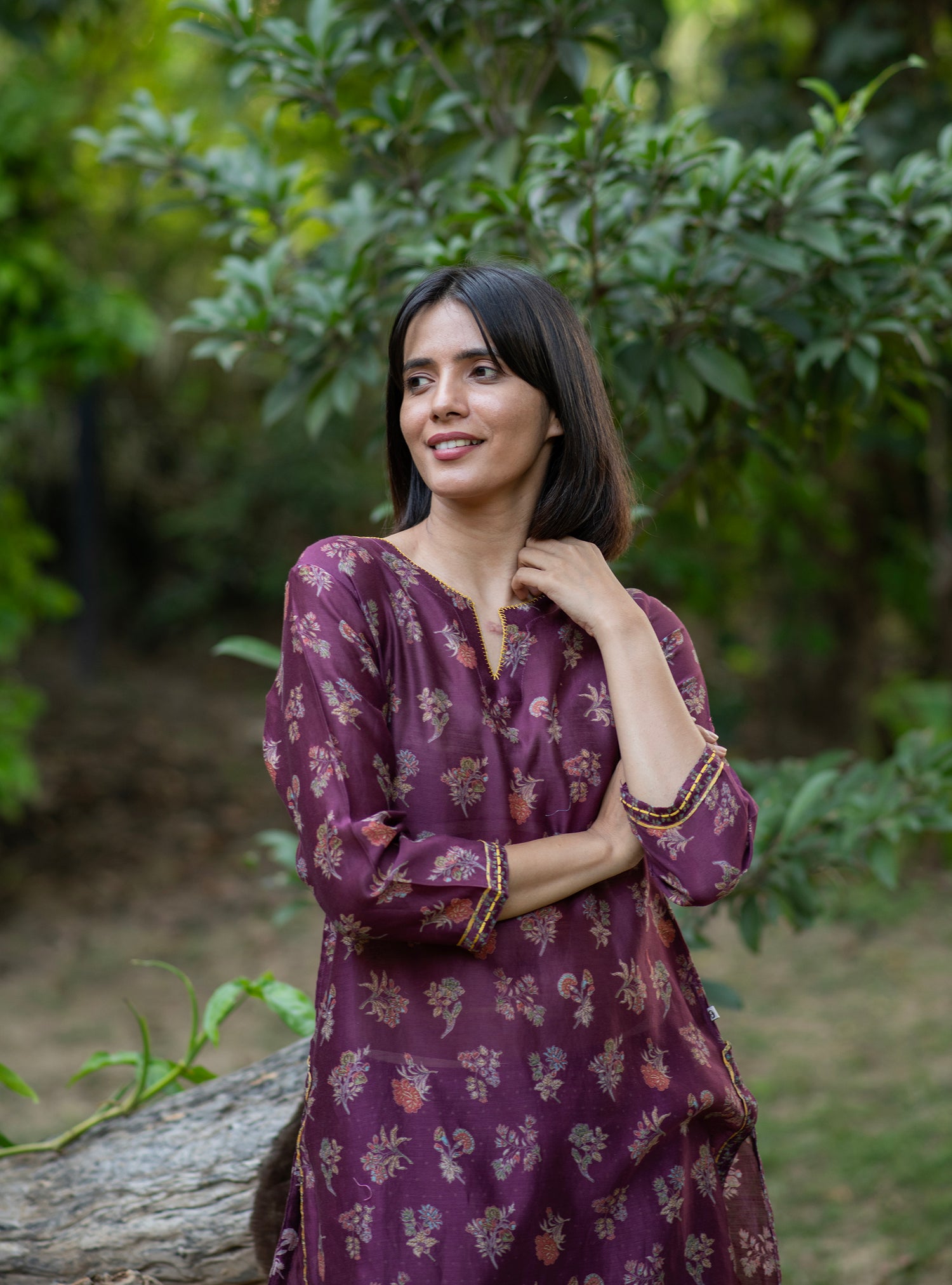 Tara Tunic  : Toile Jamun Chanderi Silk