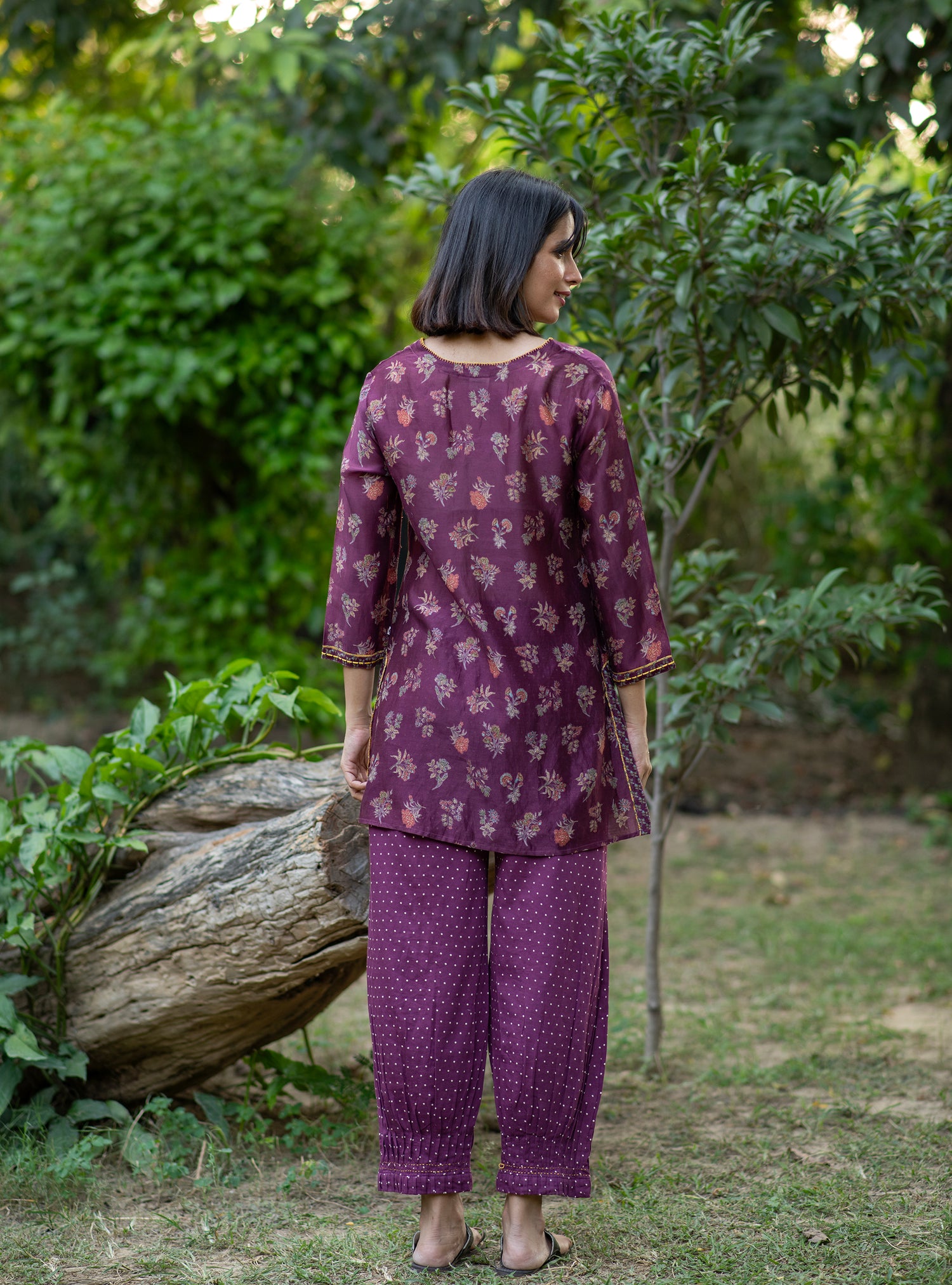 Tara Tunic  : Toile Jamun Chanderi Silk