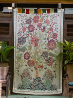 Printed Curtain : Tree of Life Cream Sheeting