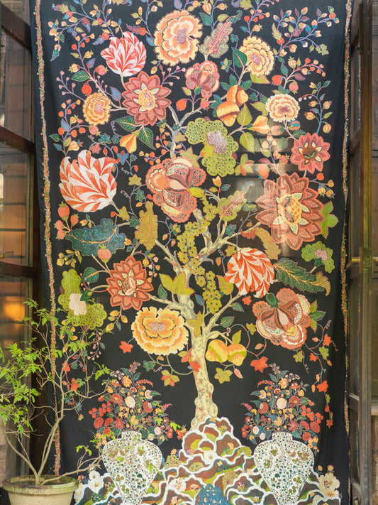 Printed Curtain  : Tree of Life Black