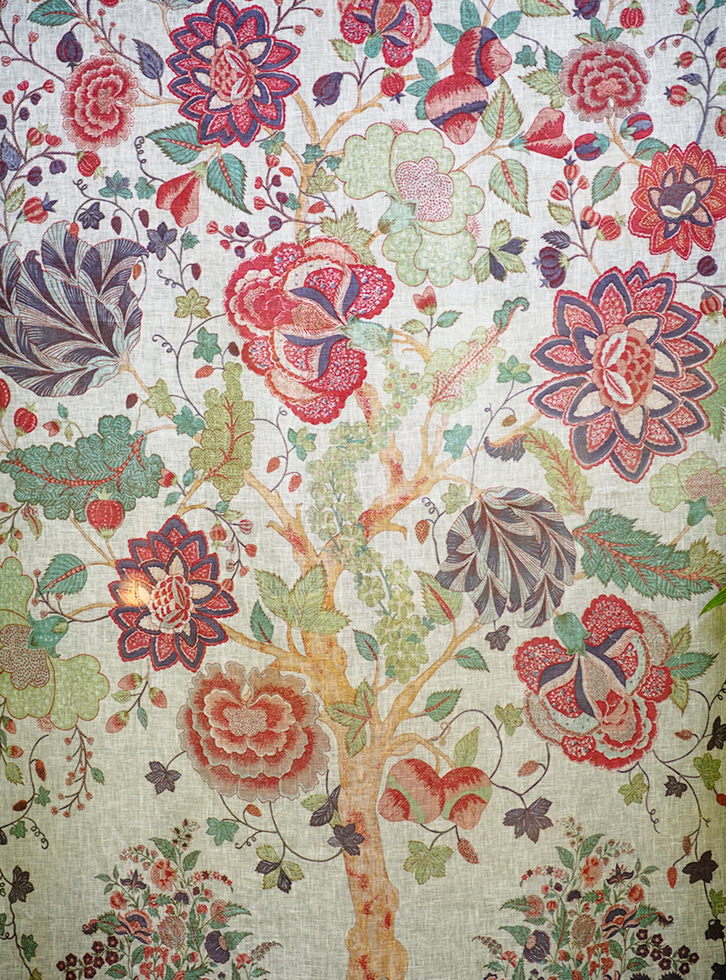 Printed Curtain  : Tree of Life Ice Linen