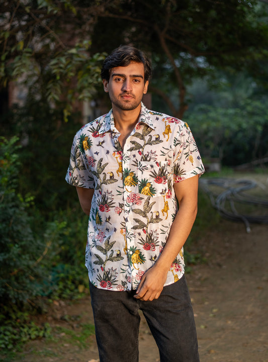 Xavier Shirt Half Sleeves : Ubud Natural Voile