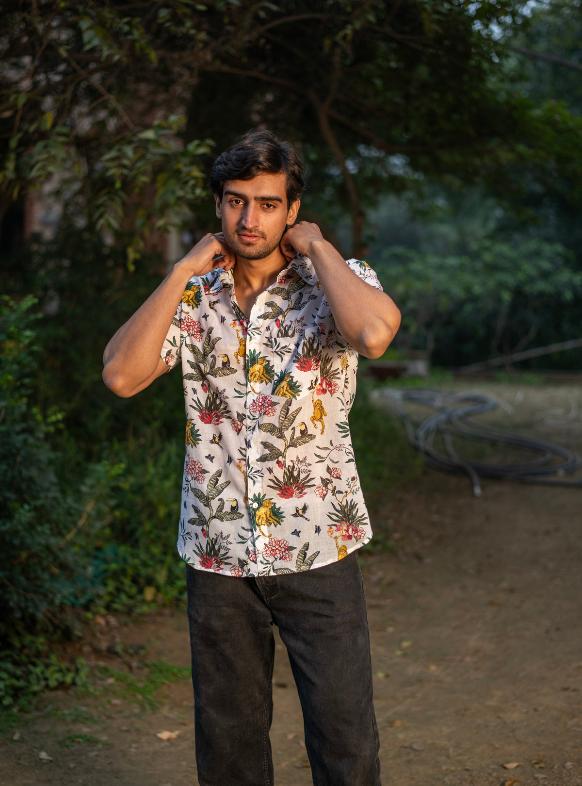 Xavier Shirt Half Sleeves : Ubud Natural Voile