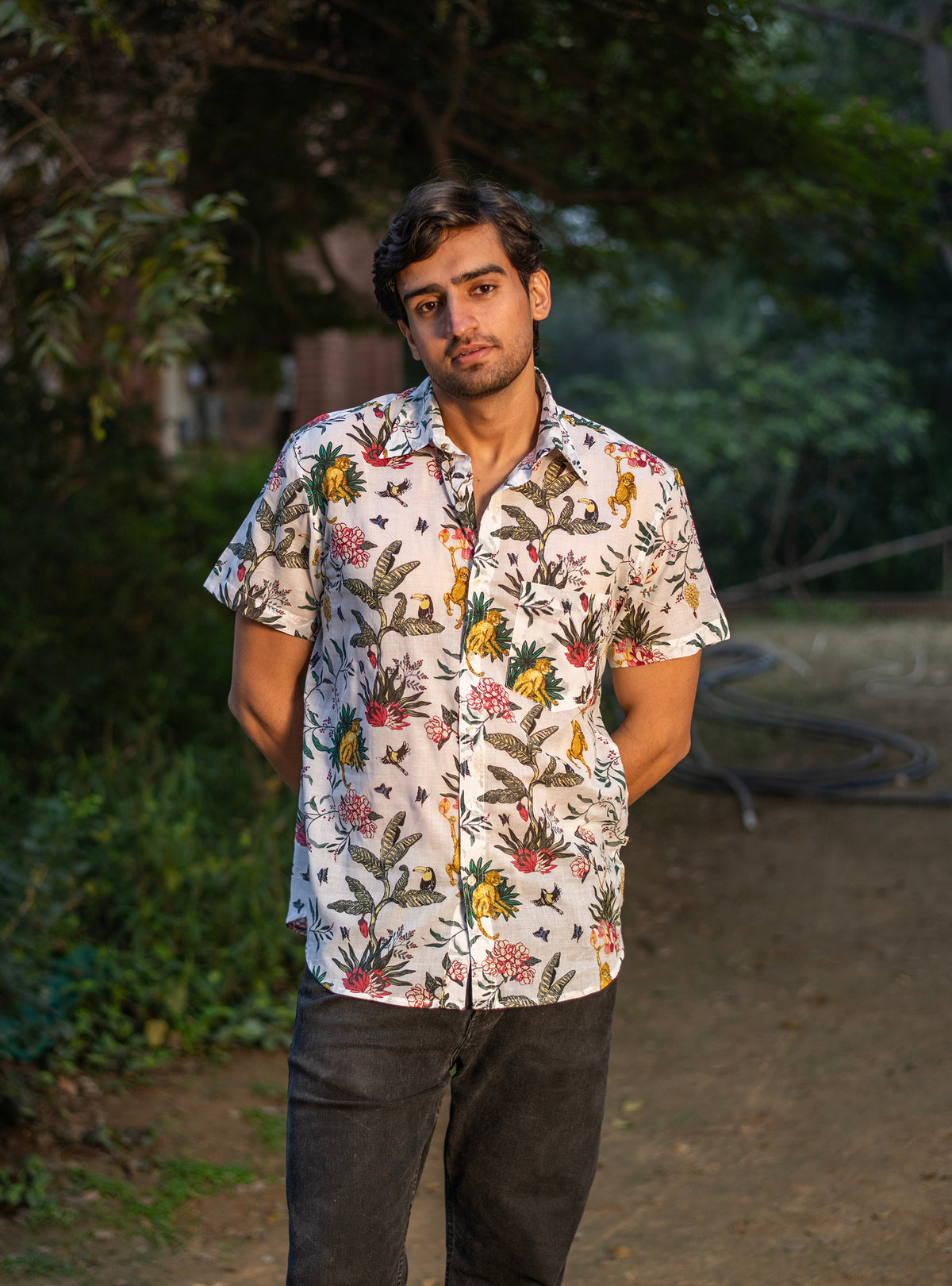 Xavier Shirt Half Sleeves : Ubud Natural Voile
