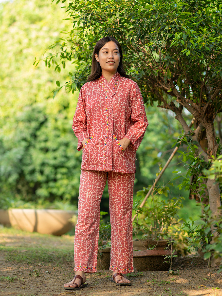 Ujbeki Top : Jahana Maroon Slub