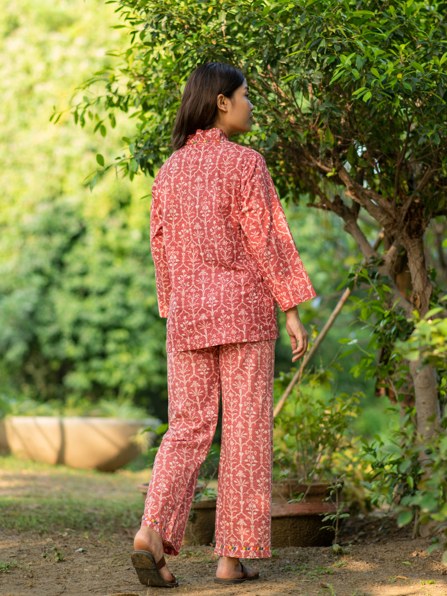 Ujbeki Top : Jahana Maroon Slub