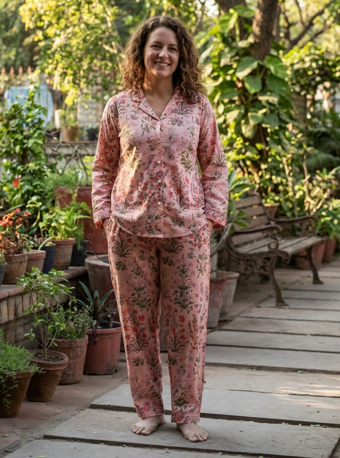 Vanessa PJ Set : Garden Blush Voile