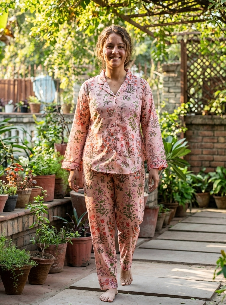 Vanessa PJ Set : Garden Blush Voile