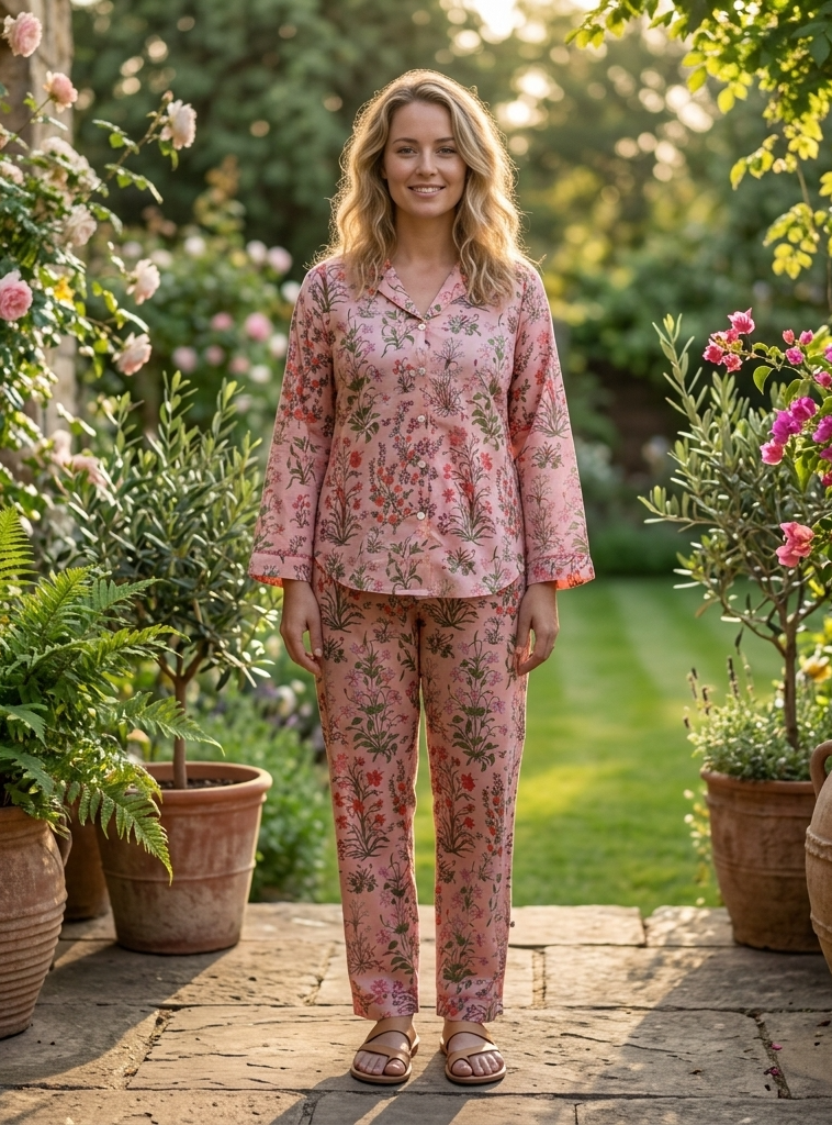 Vanessa PJ Set : Garden Blush Voile