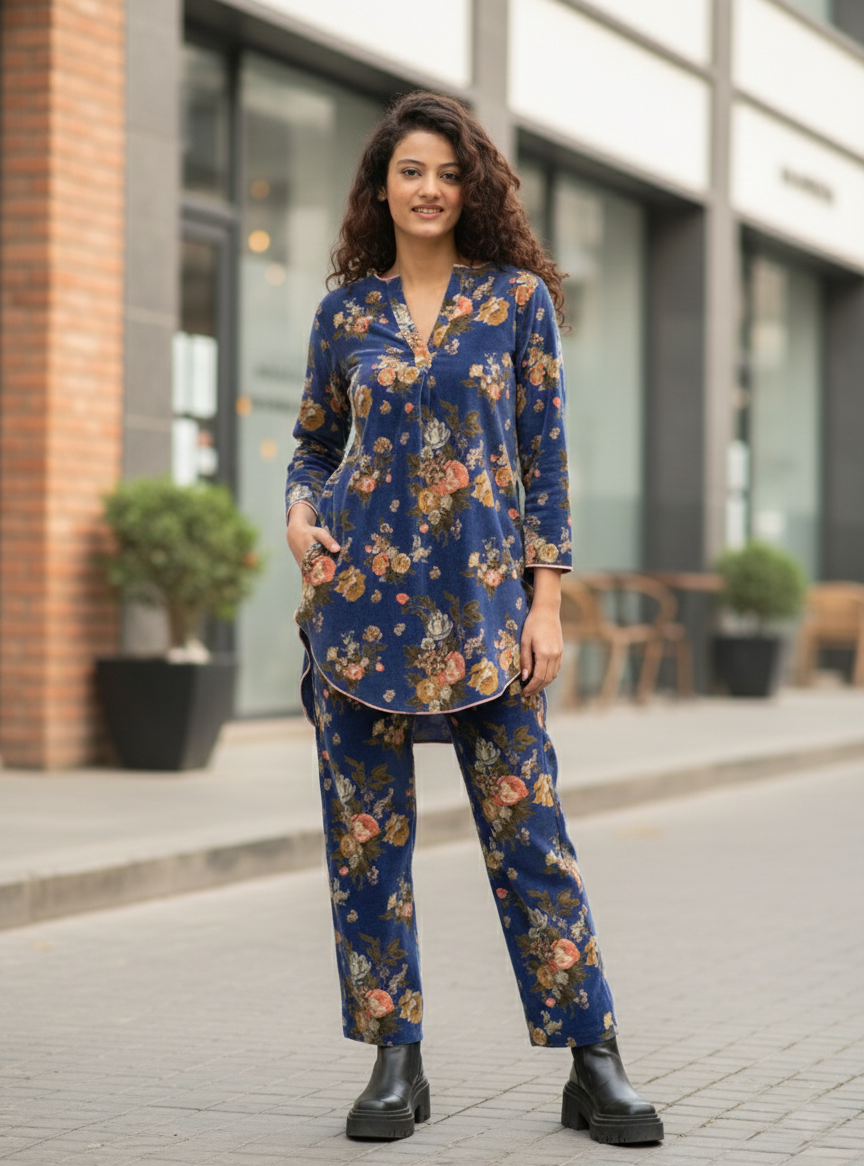 Joey Dress : Potpourri Navy Velvet