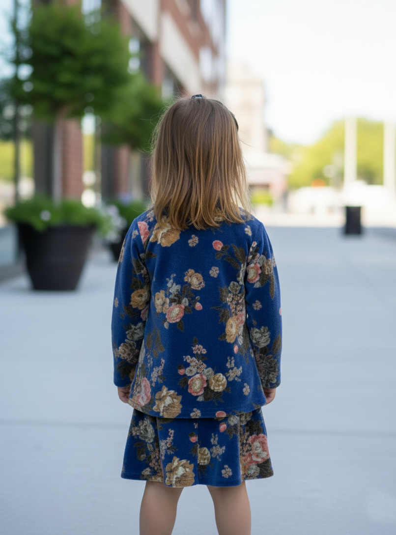 Kids Potpourri Sesame Kurta : Navy Velvet