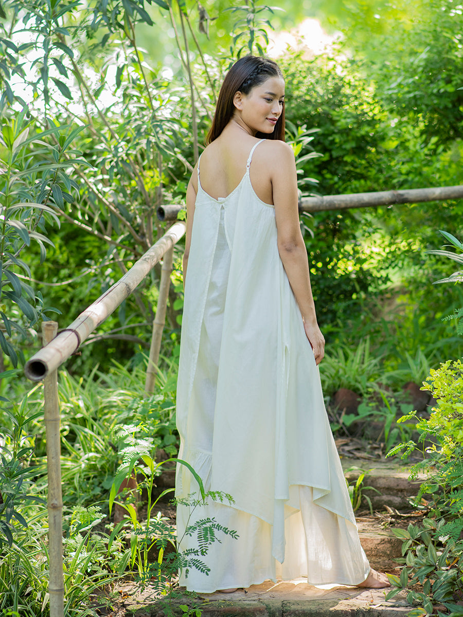 Vintage Maxi Embroidered : Solid Cream Voile