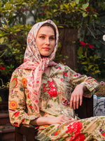 Border Scarf : Garden Taupe Voile