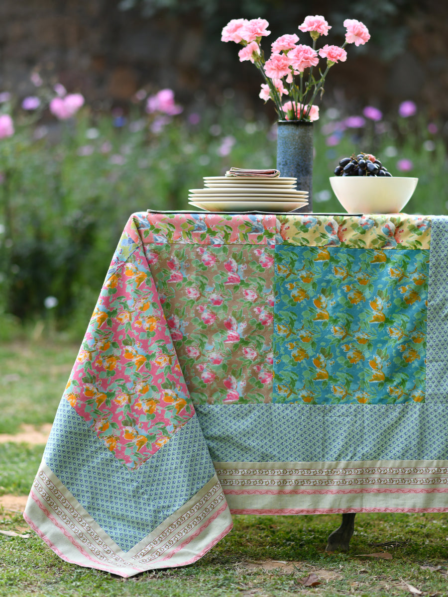 Printed Patchwork Table Cloth : Water Flower Sheeting