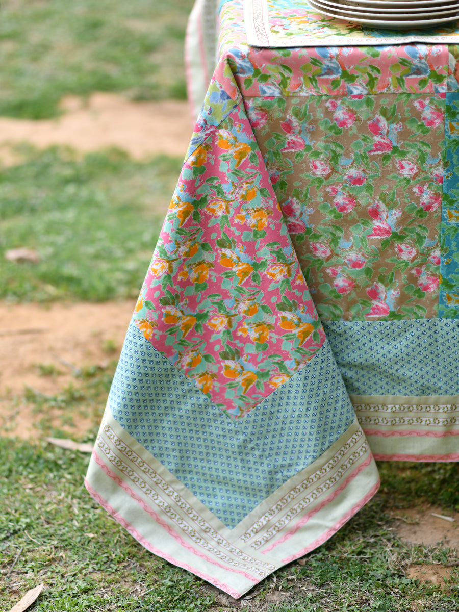 Printed Patchwork Table Cloth : Water Flower Sheeting