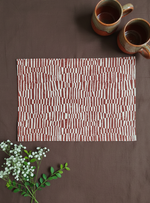 Block Printed Placemat Set of 2 : Wave Rust