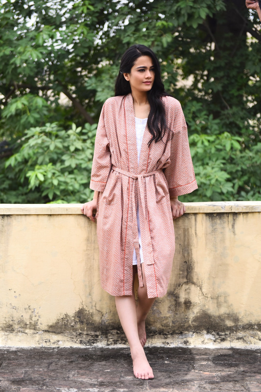 Robe: Scales Rust Chanderi Satin