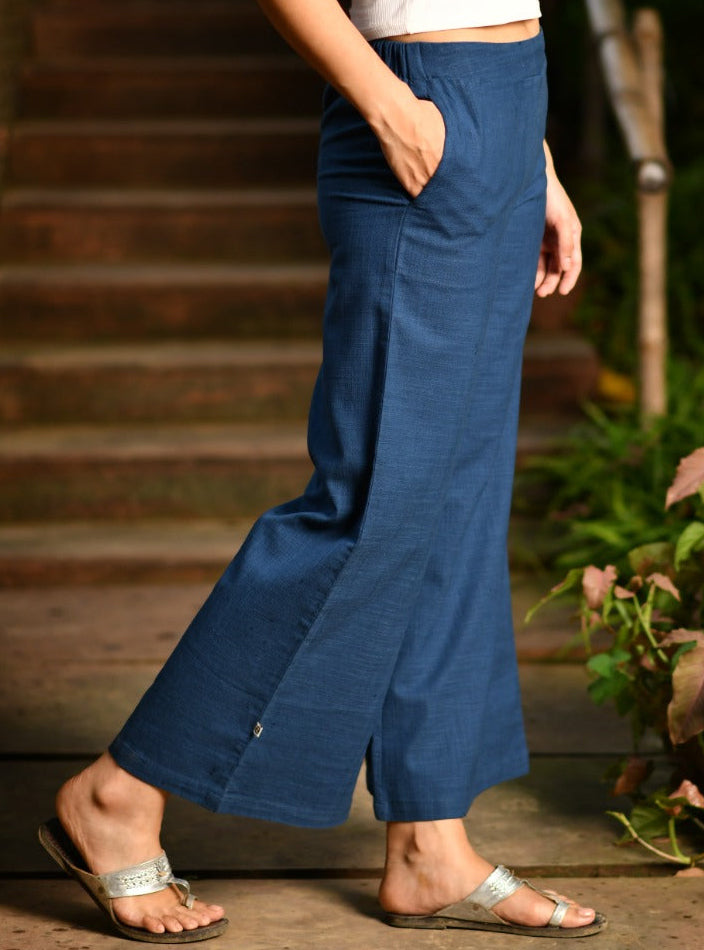 Ellie Pant : Solid Indigo Textured