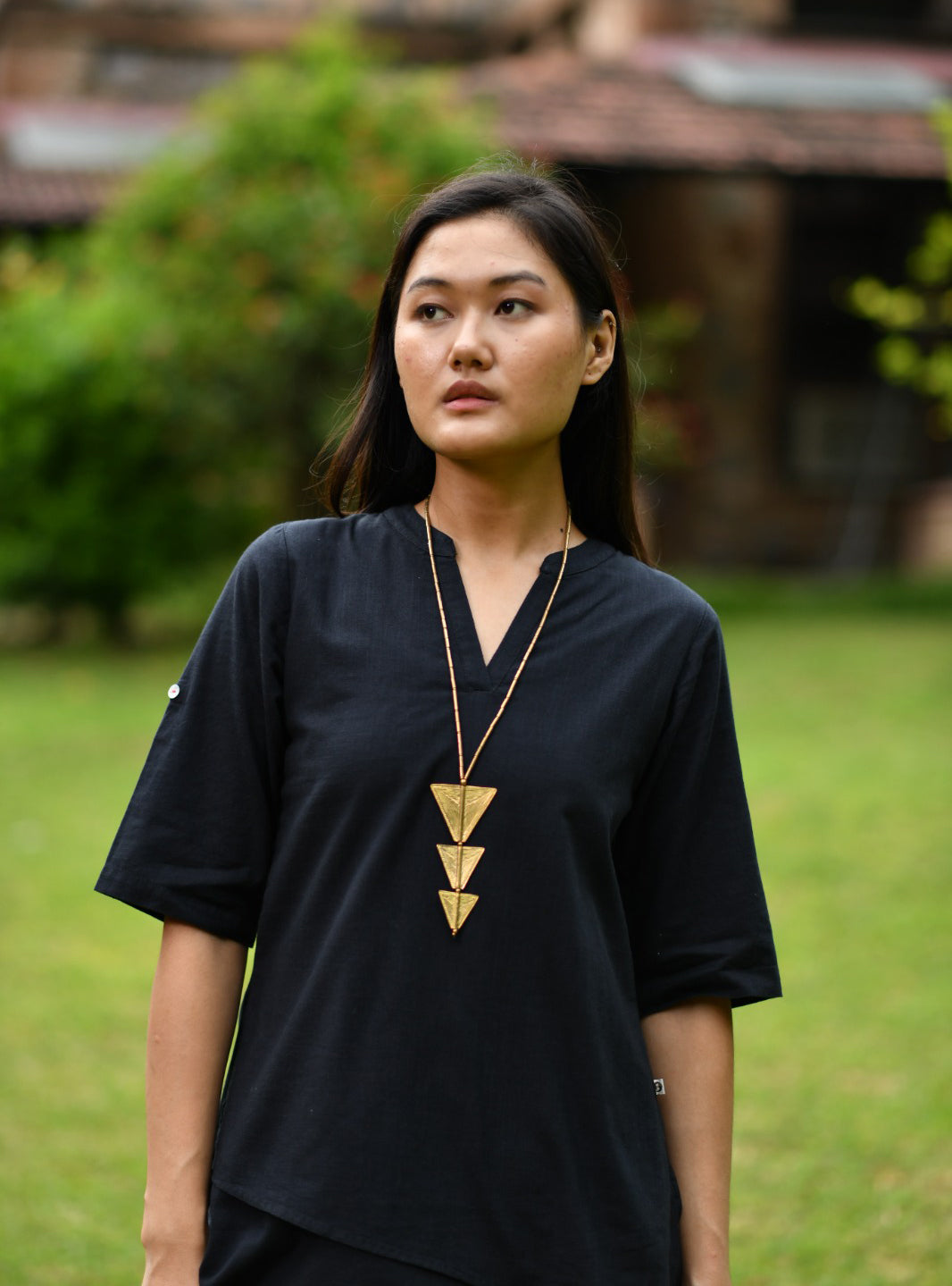 Triangle Necklace : Handcrafted Brass