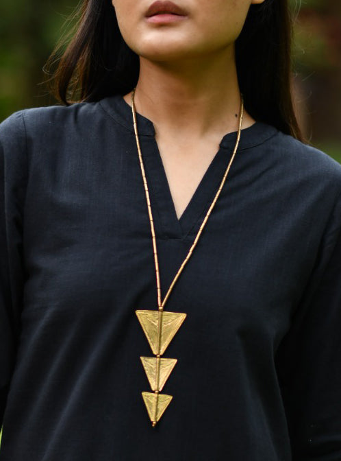Triangle Necklace : Handcrafted Brass
