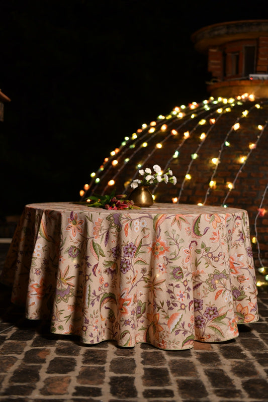 Printed Table Cloth : Kerala Cream Sheeting