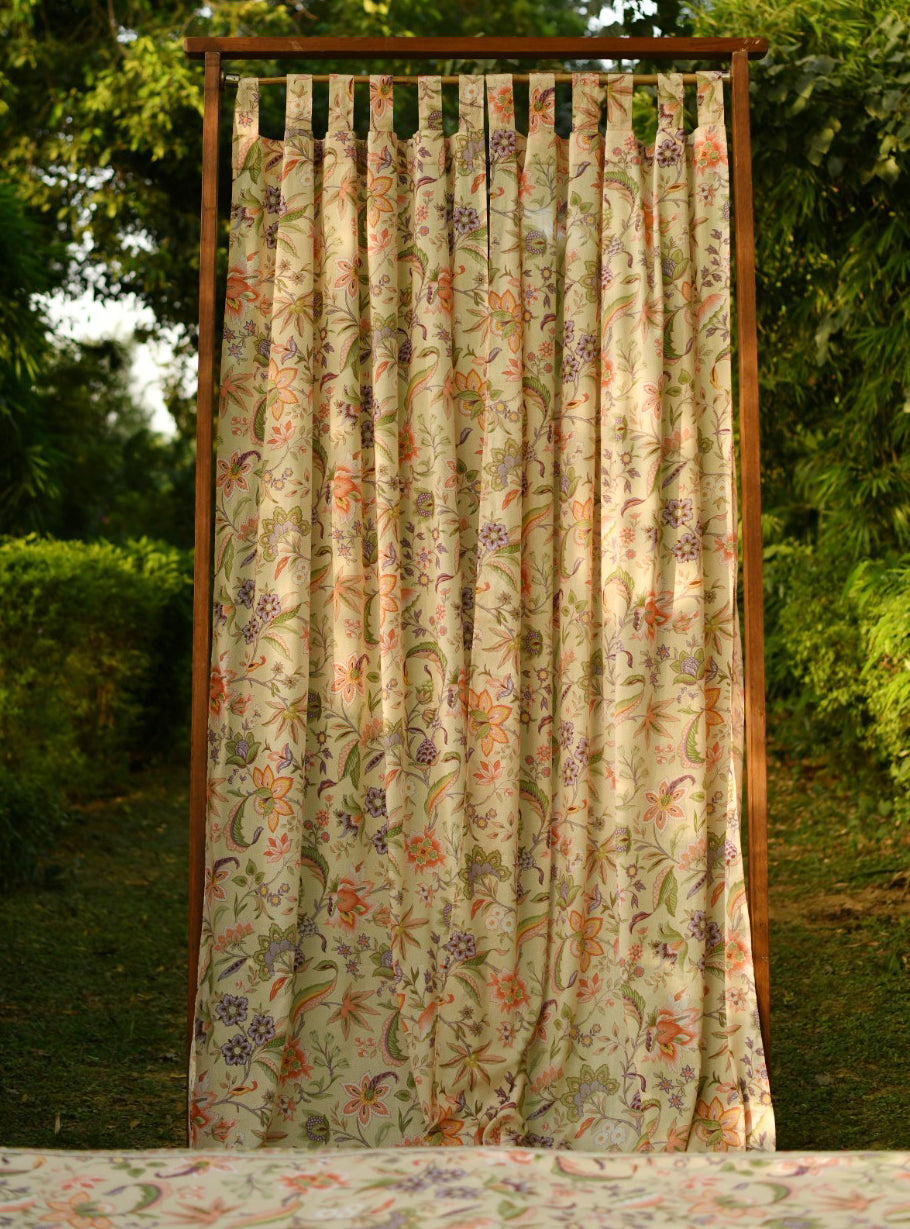 Printed Curtain : Kerala Cream Voile