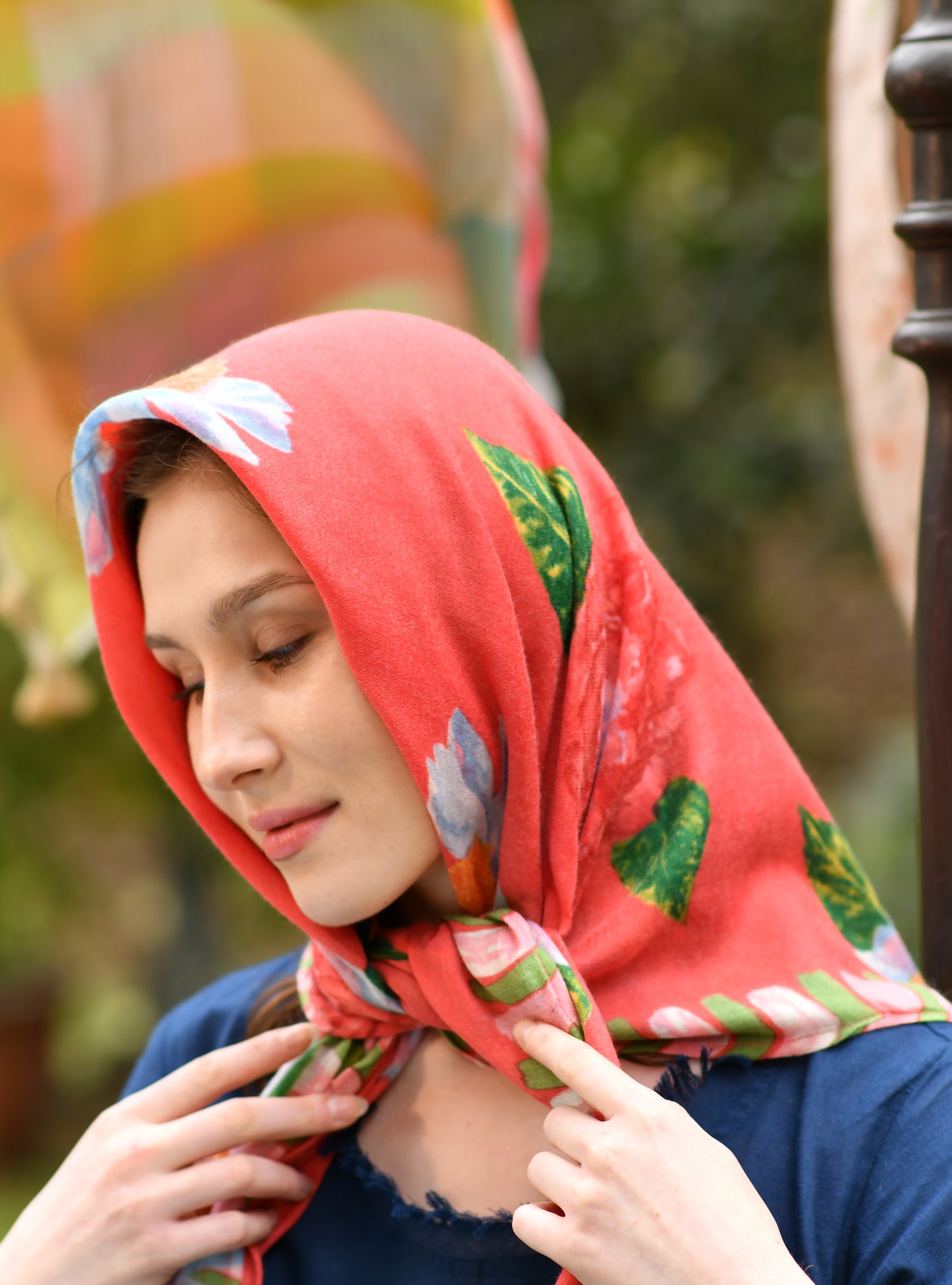 Scarf : Madrid Red Fine Wool & Silk