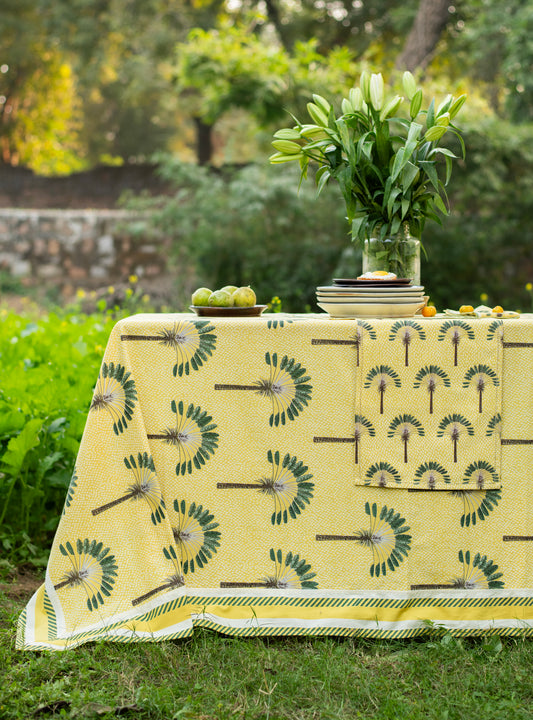 Printed Table Cloth Extra Border : Banana Lemon Sheeting