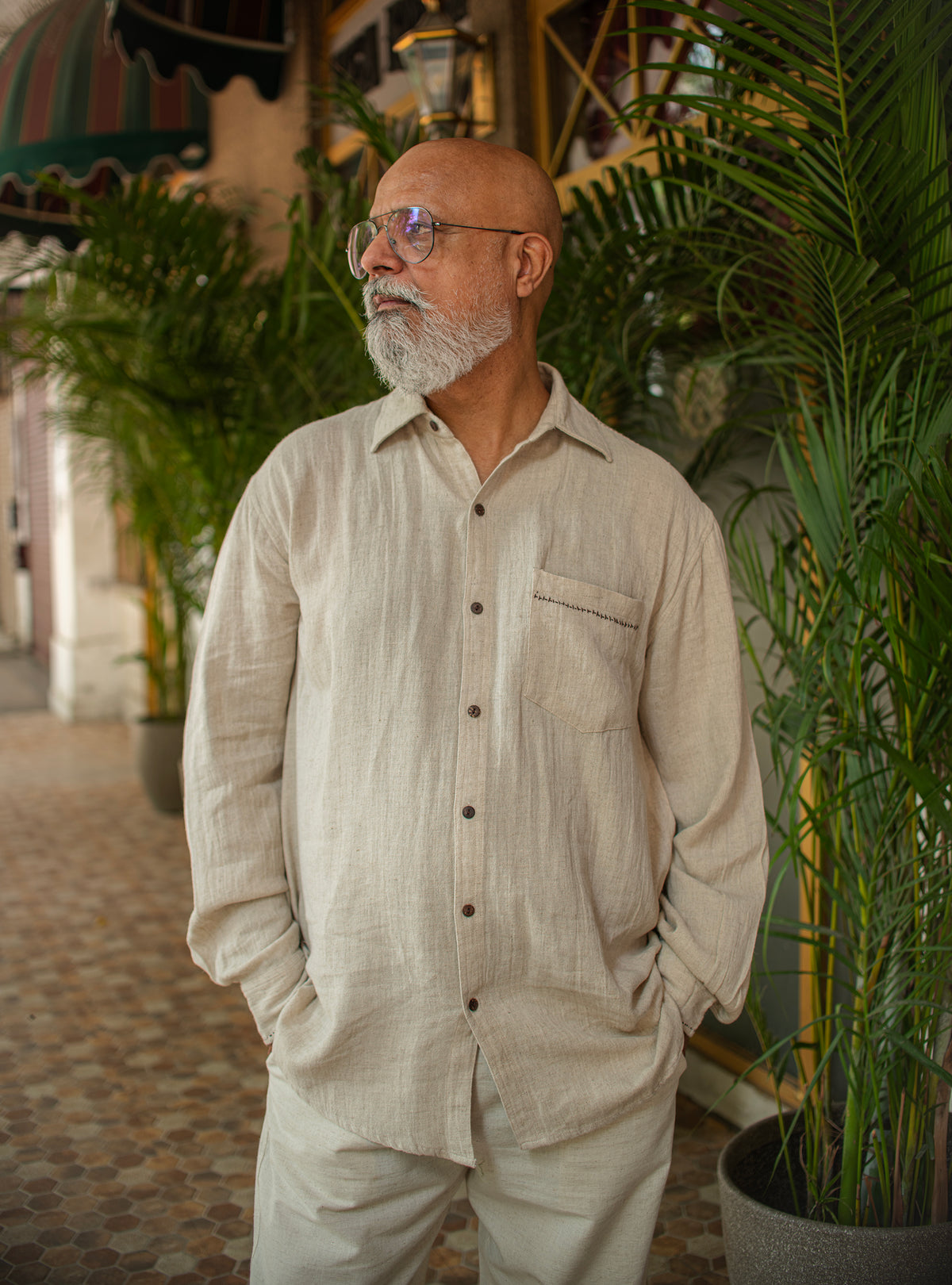 Xavier Shirt : Solid Natural St Voile