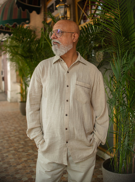 Xavier Shirt : Solid Natural St Voile