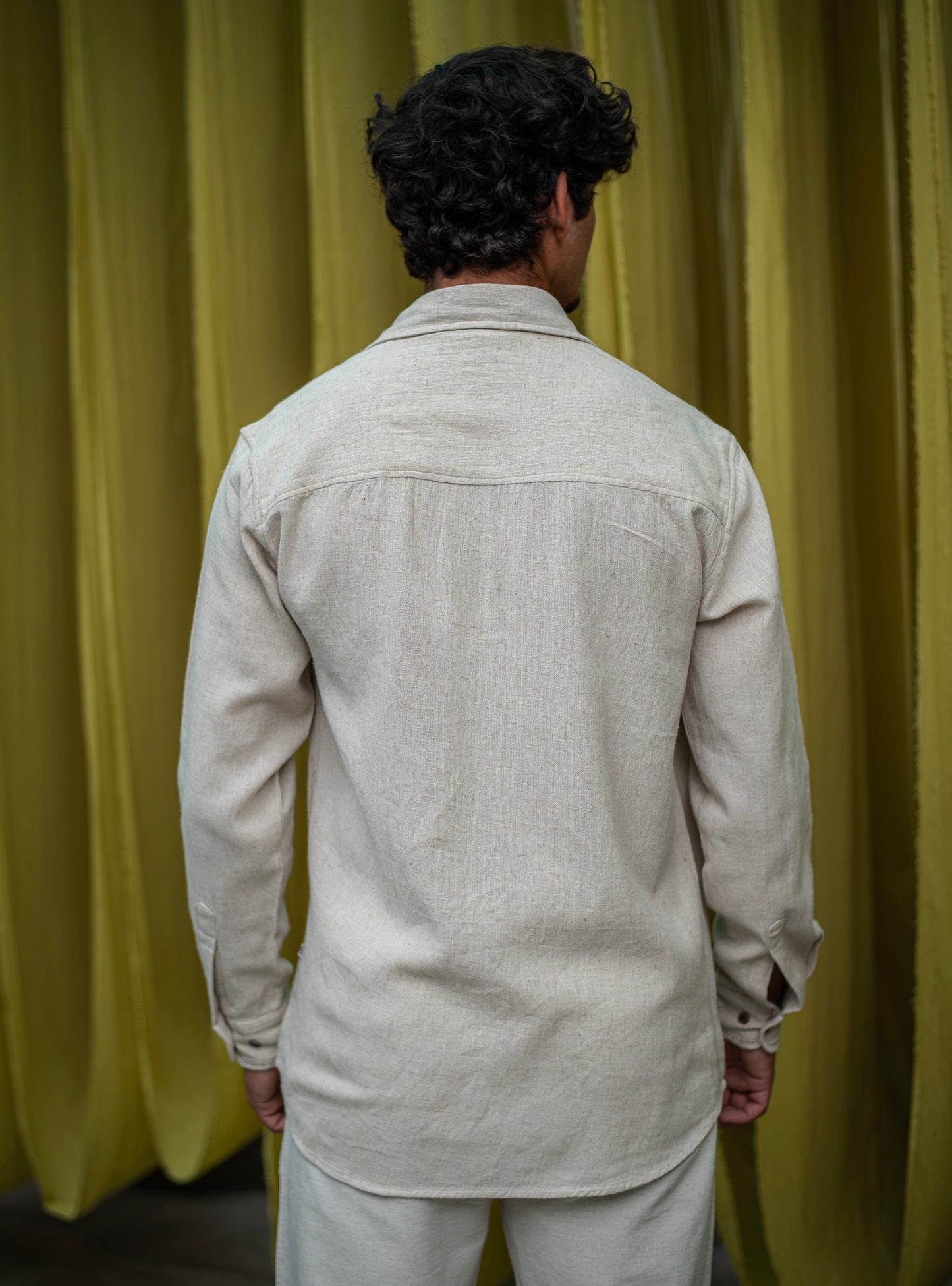 Xavier Shirt Full Sleeves :  Solid  Natural Cotton Flax
