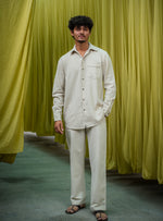 Xavier Shirt Full Sleeves :  Solid  Natural Cotton Flax