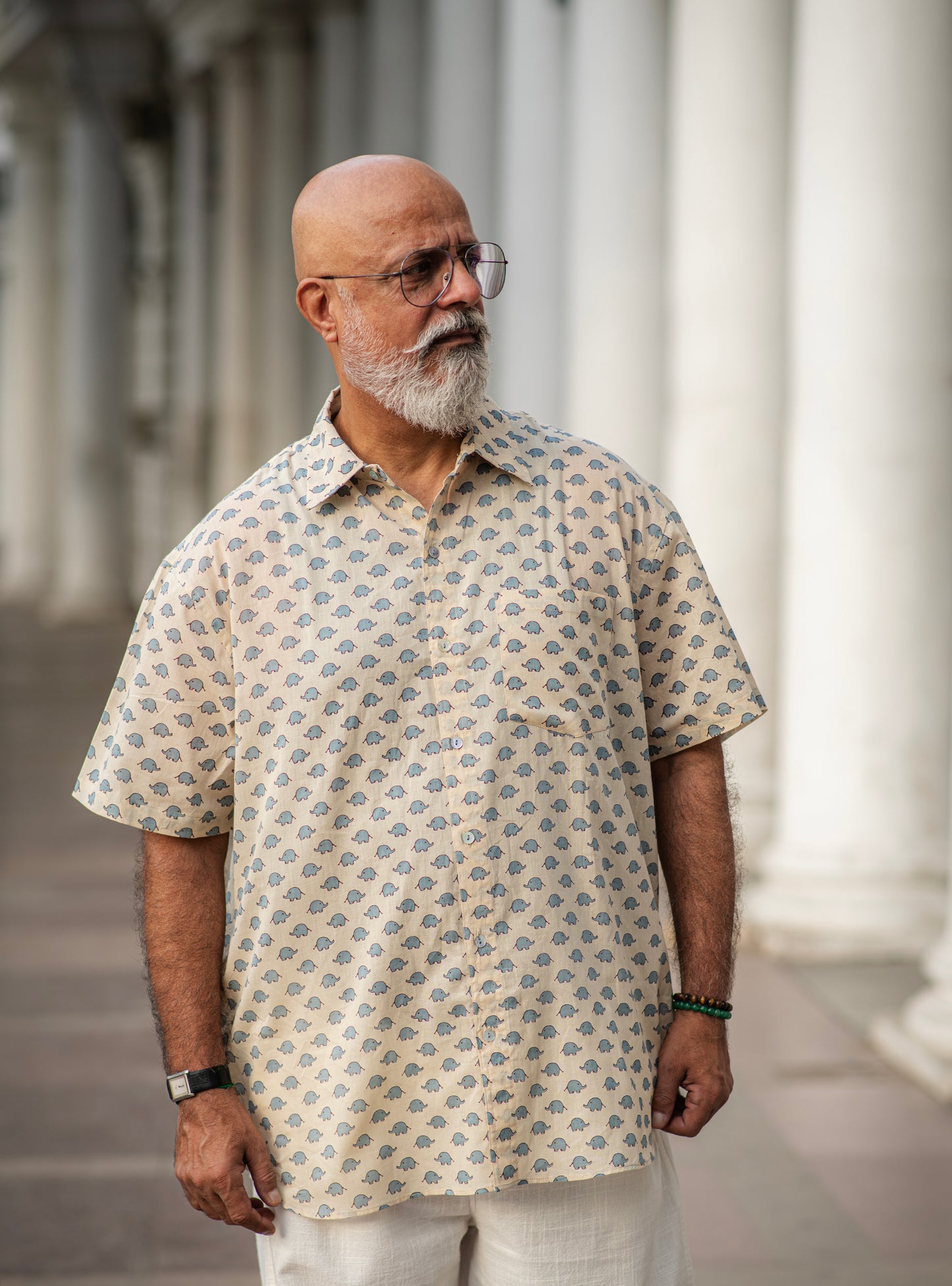 Xavier Shirt Half Sleeves : Appu Beige Voile