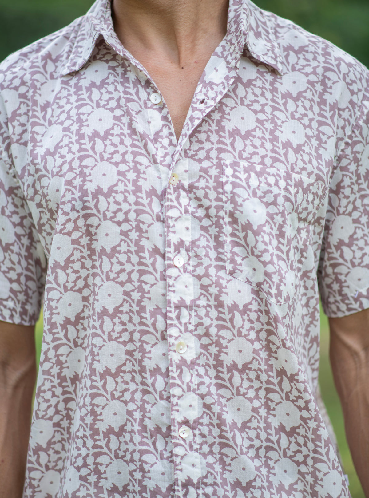 Xavier Shirt Half Sleeves : Camryn Mocha Voile