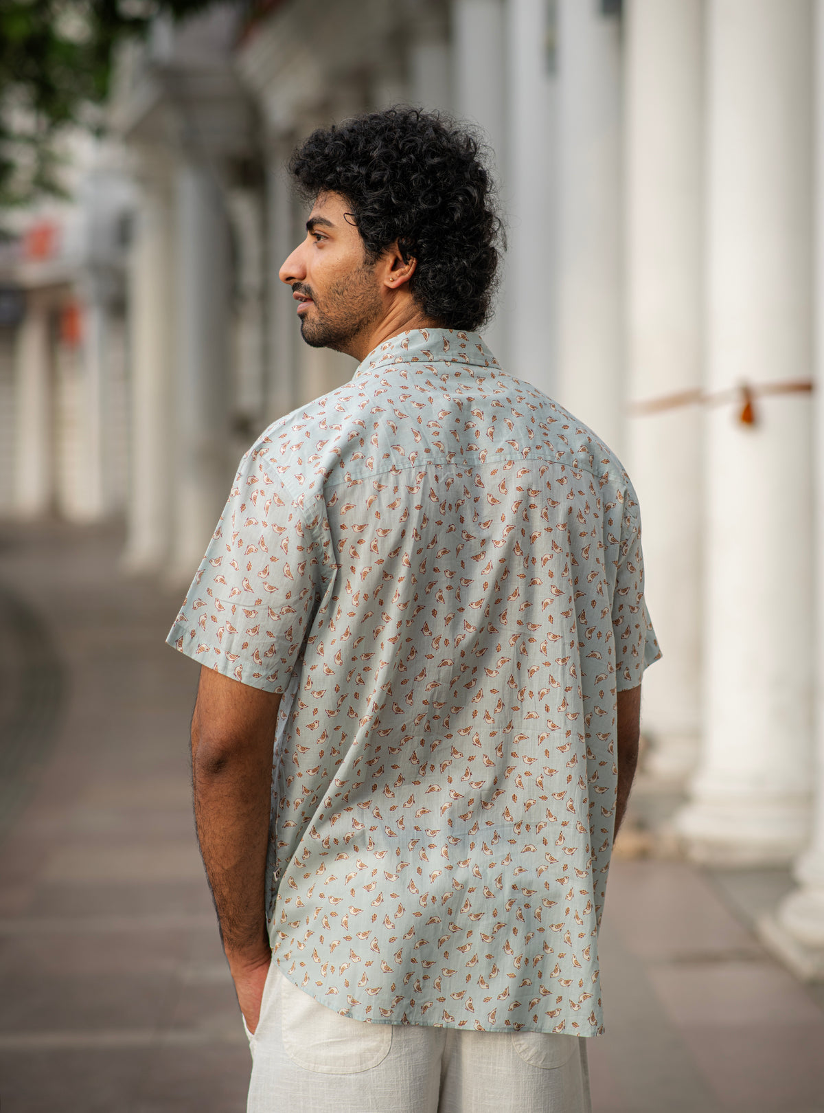 Xavier Shirt Half Sleeves : Chidiya Blue Voile