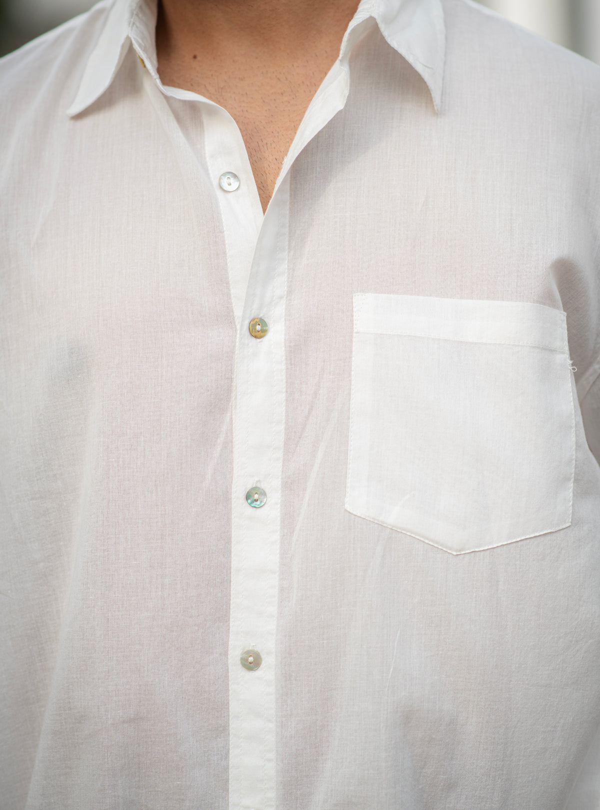 Xavier Shirt Half Sleeves : Solid Natural St Voile