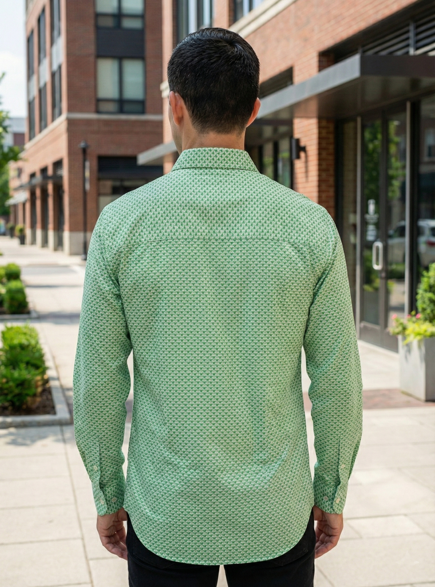 Xavier Shirt Full Sleeves : Scales Green Voile
