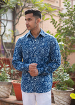 Xavier Mens Shirt : Gulmohar Indigo