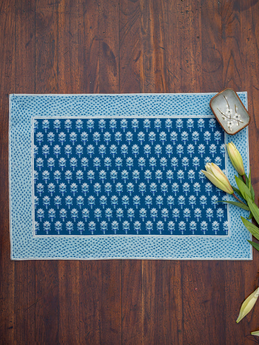 Printed Mat Set of 2  : Agni Sapphire