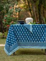 Printed Table Cloth Extra-Border : Agni Sapphire Sheeting