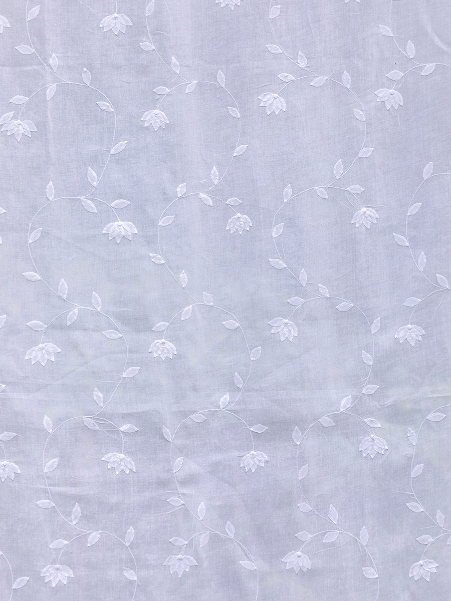 Applique Curtain  : Solid White