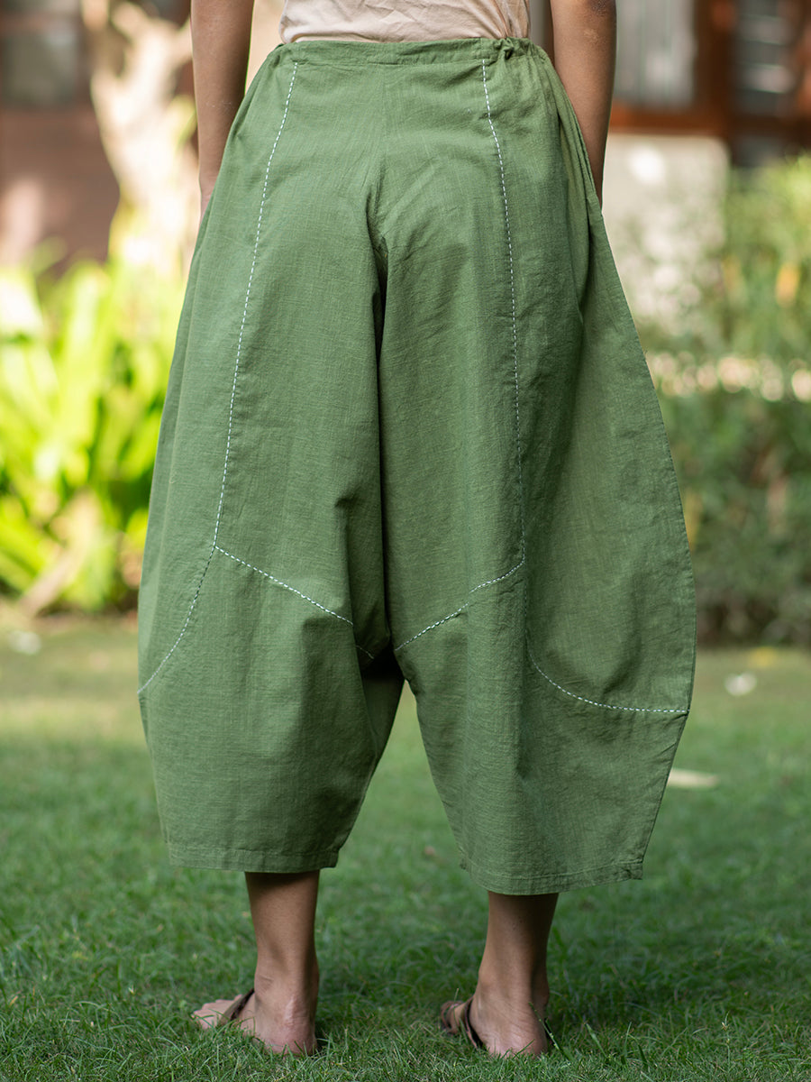 Balloon Pant : Solid Nisha Olive Slub