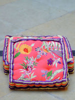 Printed Floor Cushion : Bird Coral Sheeting