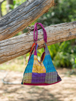 Vintage Handstitched Reversible Tote :   Gudri Silk